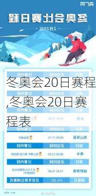 冬奥会20日赛程,冬奥会20日赛程表