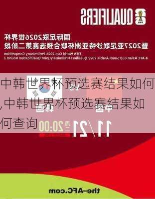 中韩世界杯预选赛结果如何,中韩世界杯预选赛结果如何查询