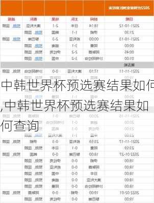 中韩世界杯预选赛结果如何,中韩世界杯预选赛结果如何查询
