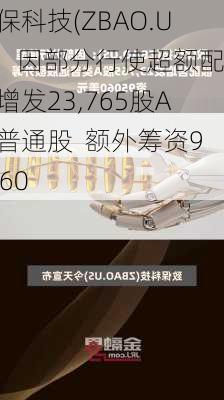 致保科技(ZBAO.US)：因部分行使超额配售增发23,765股A类普通股  额外筹资95060
