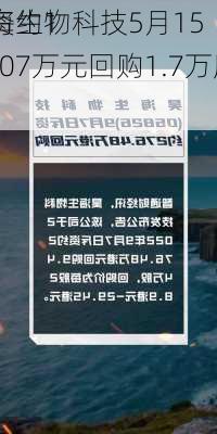 昊海生物科技5月15
斥资约157.07万元回购1.7万股A股