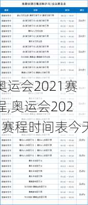 奥运会2021赛程,奥运会2021赛程时间表今天