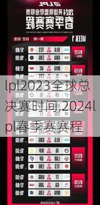 lpl2023全球总决赛时间,2024lpl春季赛赛程