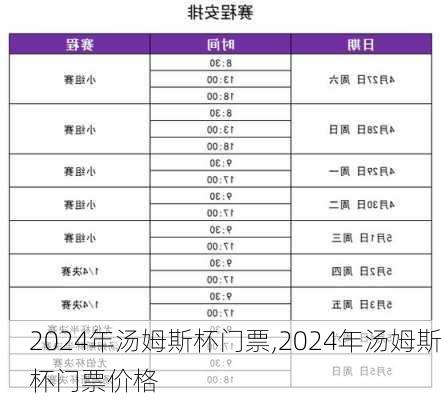 2024年汤姆斯杯门票,2024年汤姆斯杯门票价格