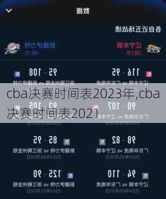 cba决赛时间表2023年,cba决赛时间表2021