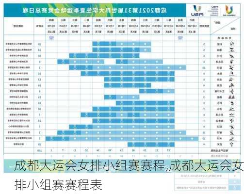 成都大运会女排小组赛赛程,成都大运会女排小组赛赛程表