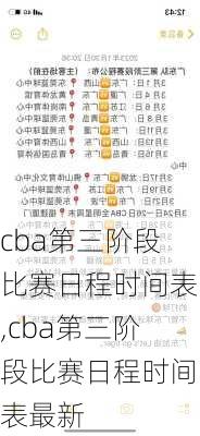 cba第三阶段比赛日程时间表,cba第三阶段比赛日程时间表最新