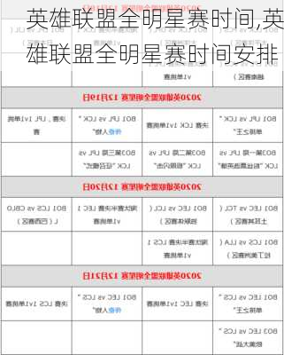 英雄联盟全明星赛时间,英雄联盟全明星赛时间安排