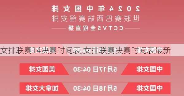 女排联赛14决赛时间表,女排联赛决赛时间表最新