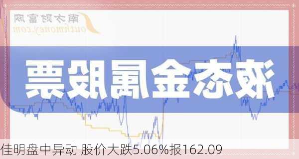 佳明盘中异动 股价大跌5.06%报162.09
