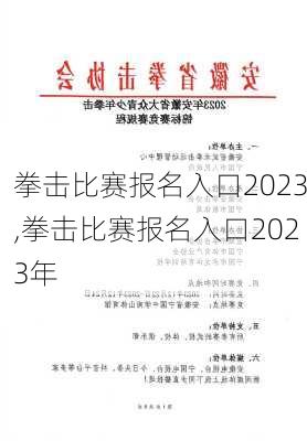 拳击比赛报名入口2023,拳击比赛报名入口2023年