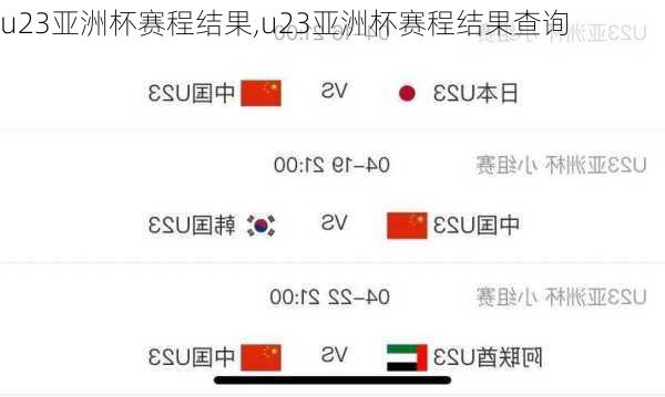 u23亚洲杯赛程结果,u23亚洲杯赛程结果查询