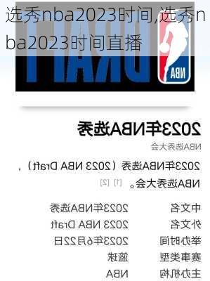 选秀nba2023时间,选秀nba2023时间直播