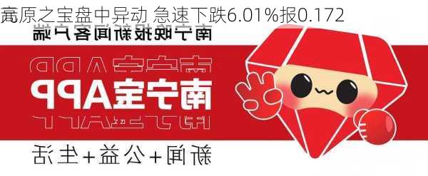 高原之宝盘中异动 急速下跌6.01%报0.172
元