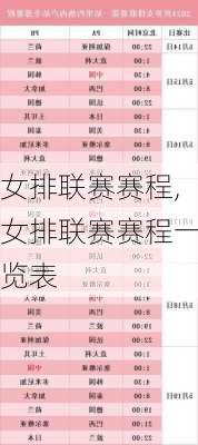 女排联赛赛程,女排联赛赛程一览表