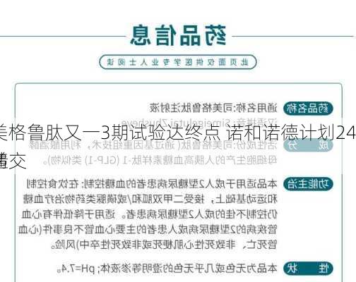 司美格鲁肽又一3期试验达终点 诺和诺德计划24年递交
申请