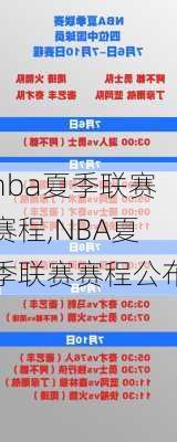 nba夏季联赛赛程,NBA夏季联赛赛程公布