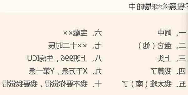 
中的是什么意思？