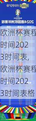 欧洲杯赛程时间2023时间表,欧洲杯赛程时间2023时间表格