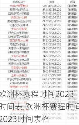 欧洲杯赛程时间2023时间表,欧洲杯赛程时间2023时间表格