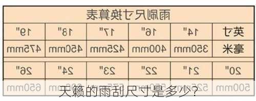 天籁的雨刮尺寸是多少？