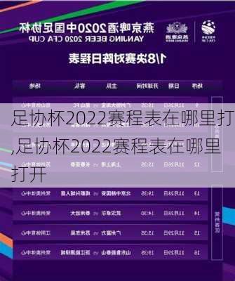 足协杯2022赛程表在哪里打,足协杯2022赛程表在哪里打开