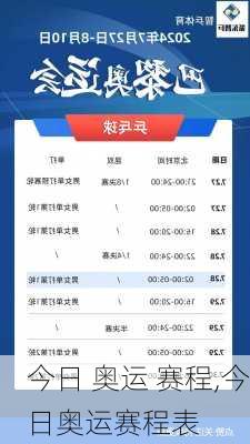 今日 奥运 赛程,今日奥运赛程表