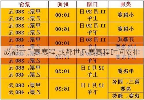 成都世乒赛赛程,成都世乒赛赛程时间安排