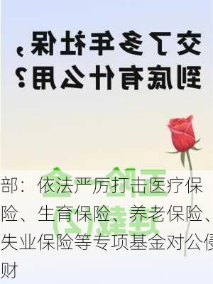 
部：依法严厉打击医疗保险、生育保险、养老保险、失业保险等专项基金对公侵财
