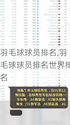 羽毛球球员排名,羽毛球球员排名世界排名