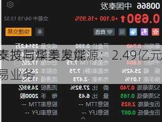 中国秦发与华美奥能源：2.49亿元
协议支持同煤秦发煤炭贸易业务