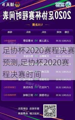 足协杯2020赛程决赛预测,足协杯2020赛程决赛时间