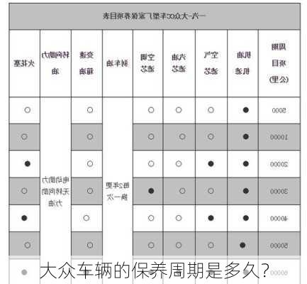 大众车辆的保养周期是多久？