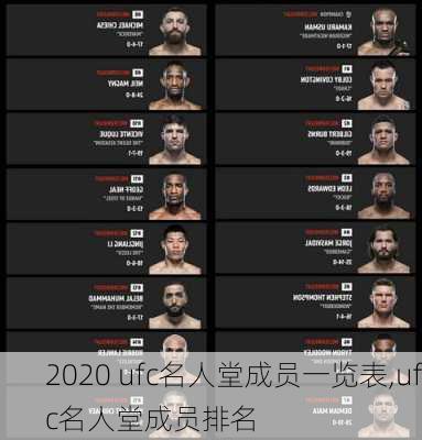 2020 ufc名人堂成员一览表,ufc名人堂成员排名