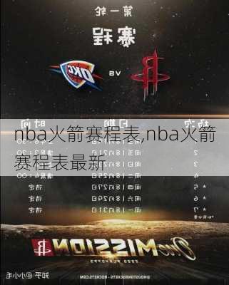 nba火箭赛程表,nba火箭赛程表最新