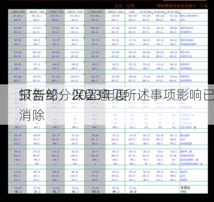 ST新纶：2023年度
报告部分保留意见所述事项影响已消除