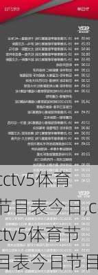 cctv5体育节目表今日,cctv5体育节目表今日节目