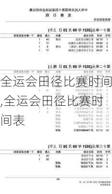 全运会田径比赛时间,全运会田径比赛时间表