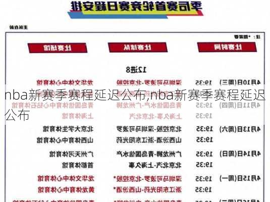 nba新赛季赛程延迟公布,nba新赛季赛程延迟公布