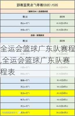 全运会篮球广东队赛程,全运会篮球广东队赛程表