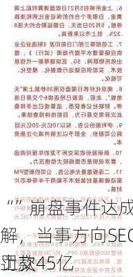 “”崩盘事件达成和解，当事方向SEC上交45亿
罚款