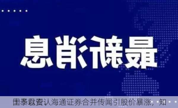 国泰君安、海通证券合并传闻引股价暴涨，知
士予以否认