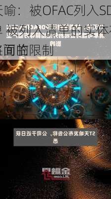 ST天喻：被OFAC列入SDN清单 被列入清单的实体在与
实体之间的
等将面临限制