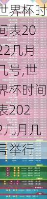 世界杯时间表2022几月几号,世界杯时间表2022几月几号举行