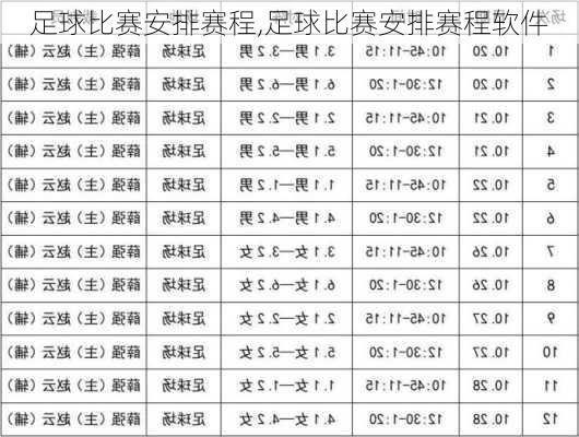 足球比赛安排赛程,足球比赛安排赛程软件