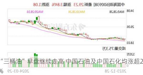 “三桶油”早盘继续走高 中国石油及中国石化均涨超2%