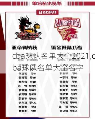 cba球队名单大全2021,cba球队名单大全名字