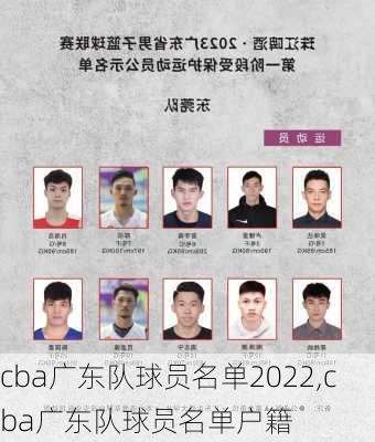 cba广东队球员名单2022,cba广东队球员名单户籍