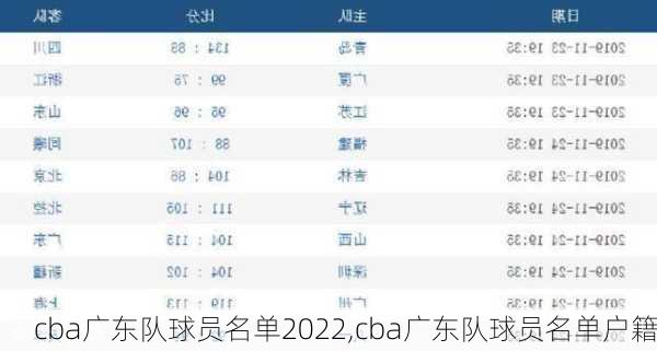 cba广东队球员名单2022,cba广东队球员名单户籍