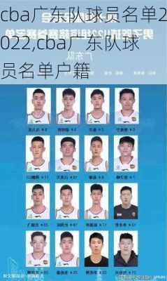 cba广东队球员名单2022,cba广东队球员名单户籍